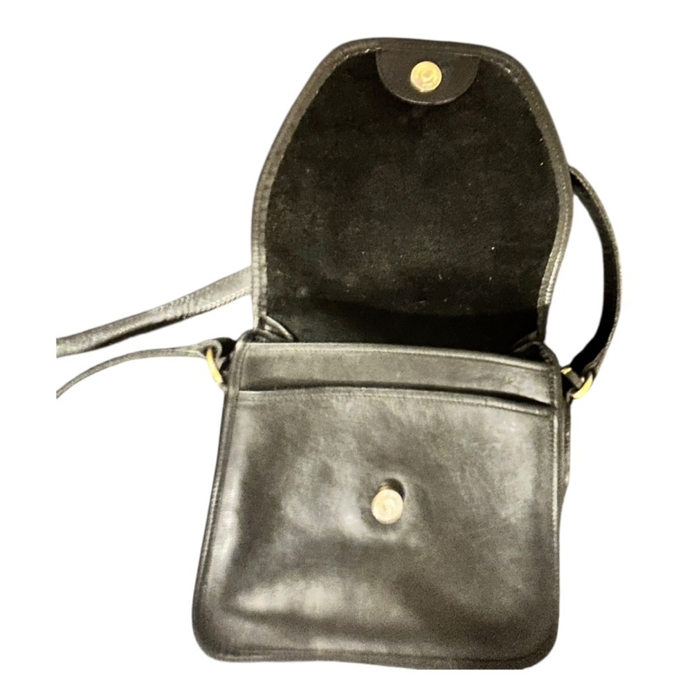COACH VINTAGE LINDSAY CROSSBODY BAG Black Leather Purse Interior Creed - Picture 3 of 13